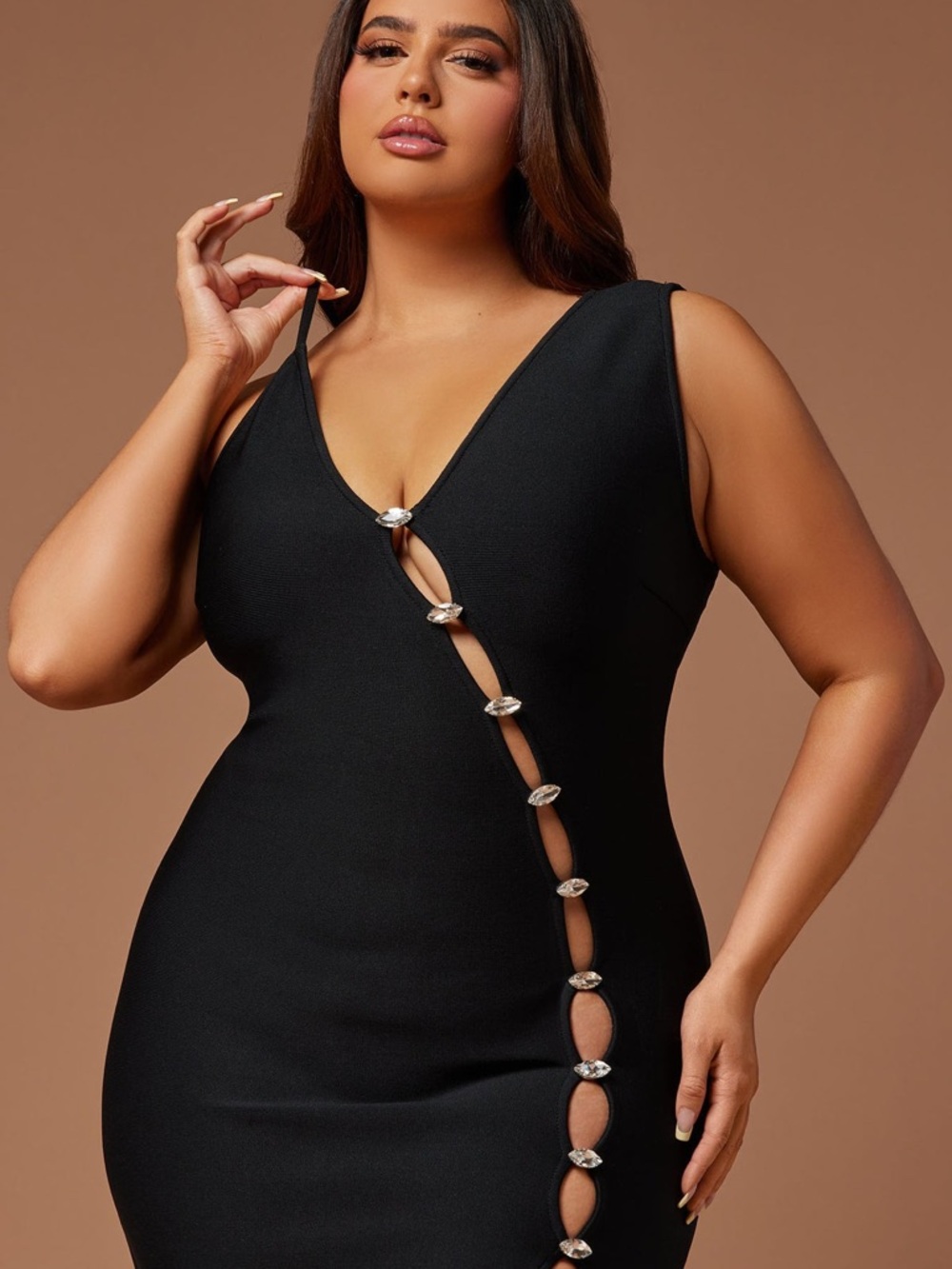 Fashion Nova Elsa Bandage Midi Dress - Black - Picture 2 of 9
